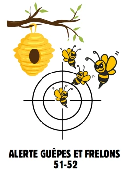 Logo Alerte Guepes Et Frelons 51-52 — Professionnel du traitement des nuisibles — à Ambrières